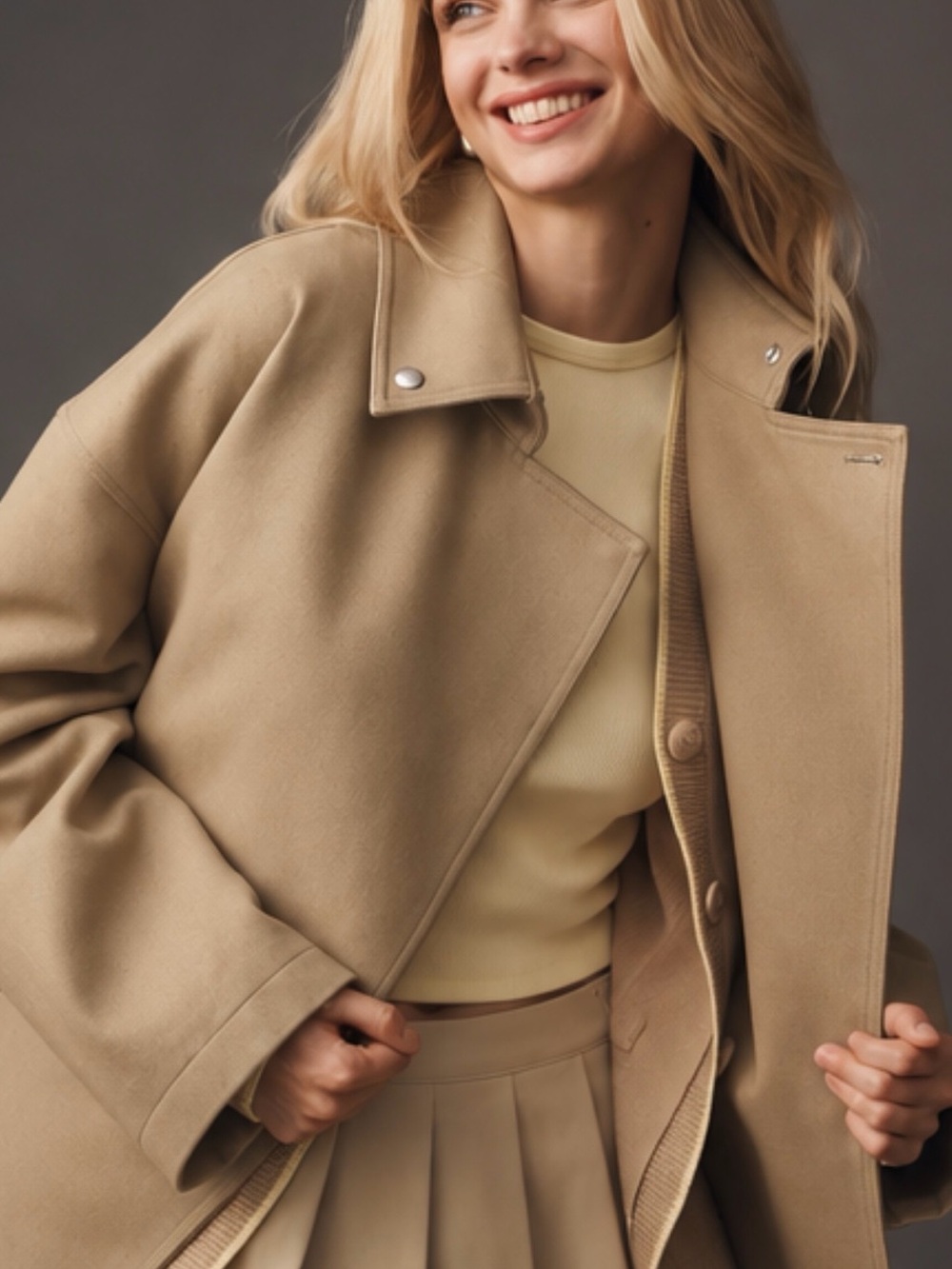 rag & bone Sand Beige Oversized Belted Utility Jacket XS - Picture 4 of 6